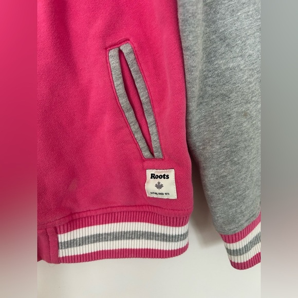Roots Sweater Varsity Jacket Pink Grey Large (9-10 years) - Picture 5 of 10